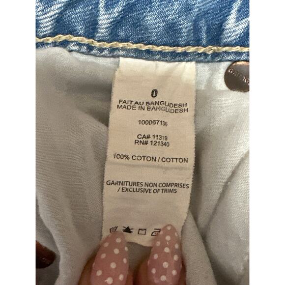 Garage Women's Blue High Rise Distressed Straight Wide Leg Denim Jeans Pants 0 - Picture 5 of 5